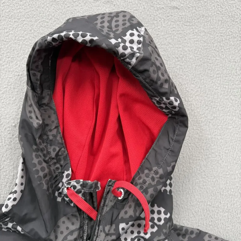 The North Face Jacket Mens Medium Gray Hooded Full Zip Lined‎ Geometric Pattern